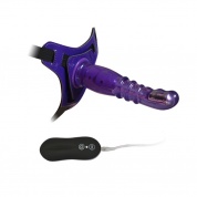  10 mode vibrations 8" harness  g spot dong purple 92003purplehw  -