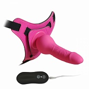 10 mode vibrations 6.3" harness silicone dildo pink 92005pinkhw  -