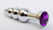 пробка металл фигурная елочка серебро с фиолетовым стразом 11,2х2,9см 47435-5mm в секс-шопе