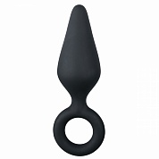   easytoys black buttplug with pull ring large et216blk  -