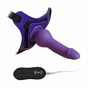  10 mode vibrations 6.3" harness silicone dildo purple 92005purplehw  -